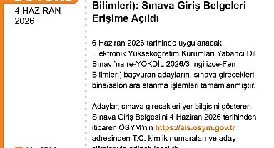 e-YÖKDİL 20263 sınava giriş belgeleri erişime açıldı