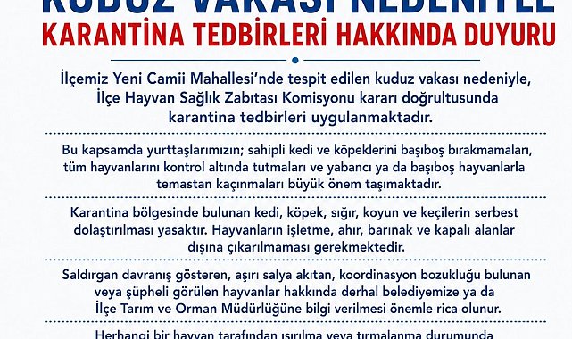 Edremit'te kuduz vakası sonrası karantina uygulaması başladı
