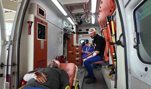 Erzurum Şehir Hastanesi'nde gerçeği aratmayan tatbikat