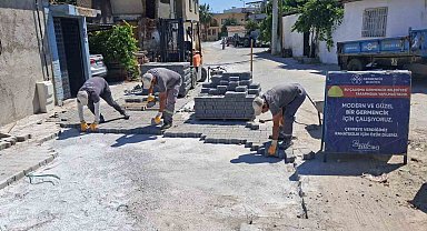 Germencik'te yol ve çevre düzenleme çalışmaları sürüyor