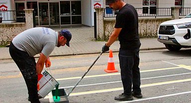 Giresun Belediyesi ekipleri yaya güvenliği için sahada