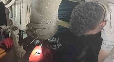 Harç karma makinasına düşen işçi ağır yaralandı