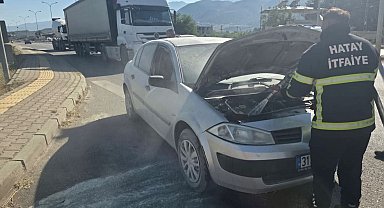 Hassa'da otomobil yangını