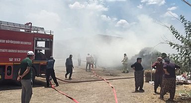 Hassa'da samanlık yangını