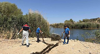 İzmir'de yasa dışı avcılıkla mücadele: 50 metrelik ağ sudan çıkarıldı