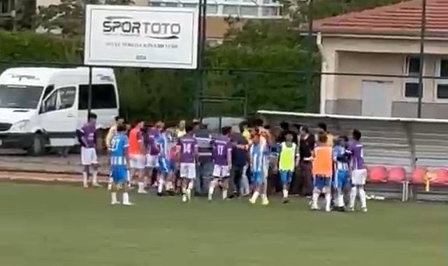 Kayseri'de amatör maçta hakeme saldırı