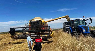 Kırklareli'nde hasat döneminde biçerdöver denetim