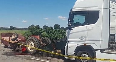 Kırklareli'nde tırın çarptığı traktörün sürücüsü hayatını kaybetti