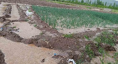 Malatya'da dolu yağışı tarım arazilerini sular altında bıraktı