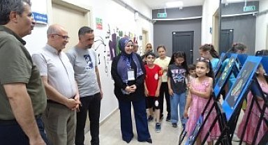 Minik ressamların büyük eserleri göz doldurdu