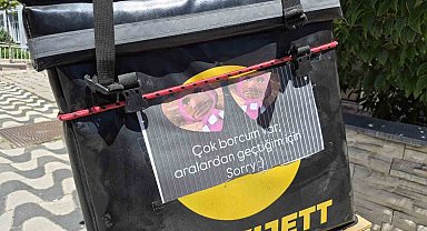 Motokuryeden gülümseten ve düşündüren uyarı: "Çok borcum var, sorry"