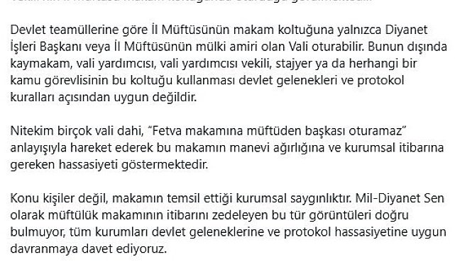 Müftülük makamı tartışması: "Fetva makamına müftüden başkası oturamaz"
