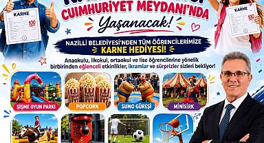 Nazilli Belediyesi'nden öğrencilere karne hediyesi