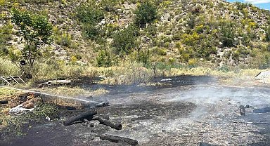 Ormanlık alana düşen yıldırım yangına neden oldu