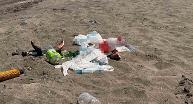 Samsun sahilinde tepki çeken görüntü