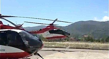 Samsun'un ambulans helikopterinden sınırları aşan nakil