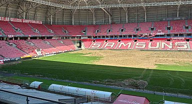 Samsunspor'un stadının zeminine ısıtma ve soğutma tesisatı döşeniyor