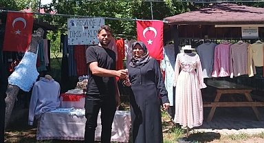 Sandıklı'da dikiş nakış kursu sergisi yoğun ilgi gördü