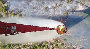 Seydikemer'de orman yangınını söndürme çalışmaları sürüyor