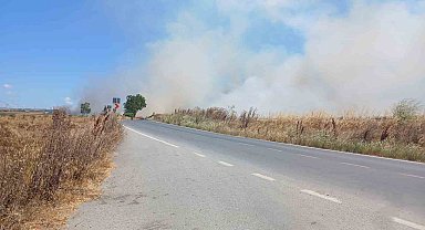 Silivri'de korkutan tarla yangını: Polis vatandaşları uyardı