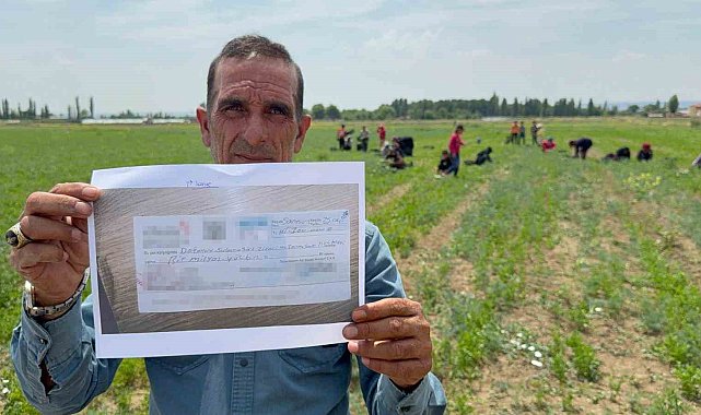 Tarla sahibinin verdiği çek sahte çıkınca işçilerin parasını ödemek için aracını sattı