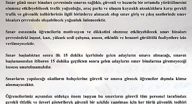 Tekirdağ Valiliği Duyurdu: Sınav saatlerinde gürültülü faaliyetlere yasak