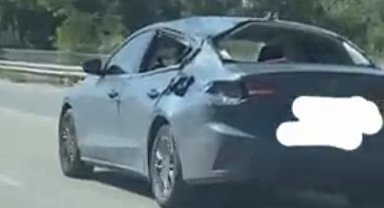 Trafikte hasarlı şekilde ilerledi
