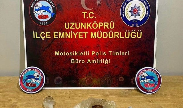 Uzunköprü'de şüpheli araçtan uyuşturucu çıktı