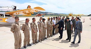 Vali Toraman'dan yangın söndürme uçakları ve helikopterleri pilotlarına ziyaret