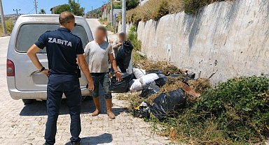 Yol kenarına atık bırakanlara cezai işlem uygulandı