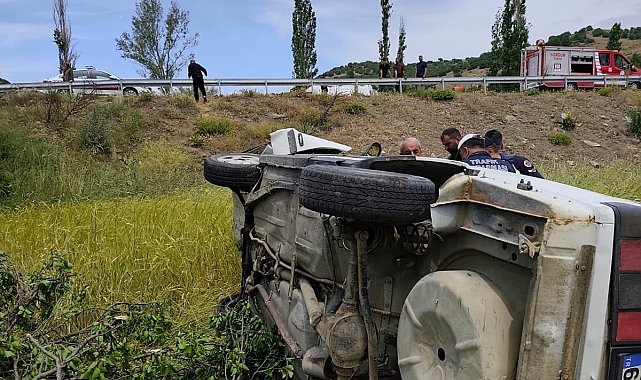 Yozgat'ta takla atan otomobilde 2 kişi yaralandı