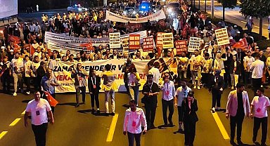 15 Temmuz'un 10. yıl dönümünde Cumhurbaşkanlığı Külliyesi'ne yürüyüş