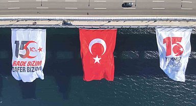 15 Temmuz'un 10'uncu yılı anısına Çanakkale Köprüsü'nde Türk bayrağı dalgalandırıldı