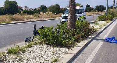 Ağaca çarpan motosikletin sürücüsü yaşam mücadelesini kaybetti