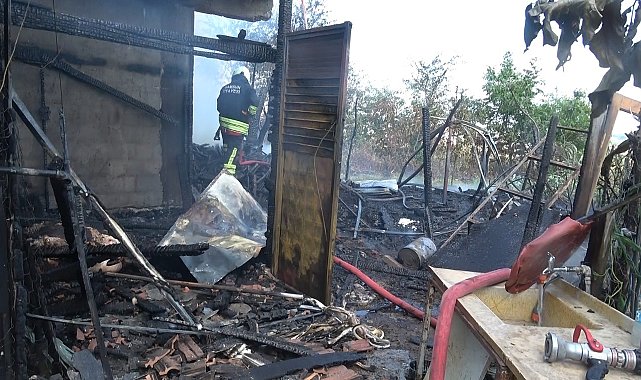 Bafra'da bağ evi alevlere teslim oldu: 1 büyükbaş hayvan telef oldu
