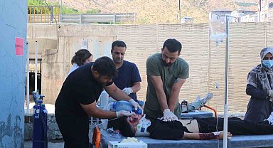 Baykan Devlet Hastanesinde HAP saha tatbikatı gerçekleştirildi
