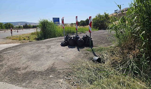 Bilecik'te jandarma poşet poşet çöp topladı