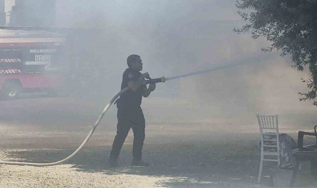 Bodrum'da personel lojmanında yangın