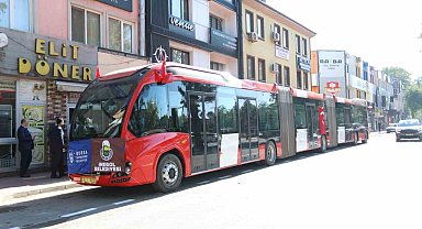 Bursa'nın metrobüsü ilk kez İnegöl'de görücüye çıktı