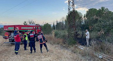 Çan'daki yangın ormana sıçramadan söndürüldü