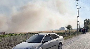 Çorum'da tarlada yangın çıktı
