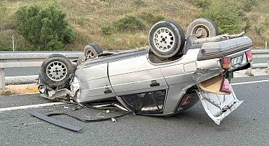 D100'de 3 araçlı trafik kazası: 1 ağır yaralı