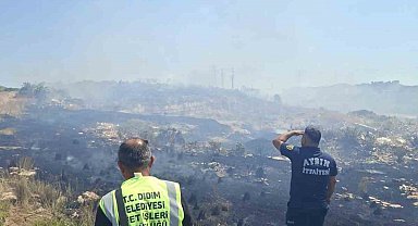 Didim Belediyesi'nden arazi yangınına 'tanker' desteği