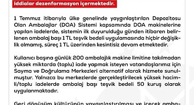 DMM'den "DOA Uygulamasında vatandaşlara ödenen iade tutarının düşürüldüğü" iddialarına yalanlama