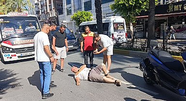 Duran araçları son anda fark ettiler, frene basınca devrilerek sürüklendiler