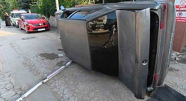 Elazığ'da otomobil yan yattı: 1 yaralı