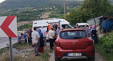 Freni tutmayan hafif ticari araç, anne ile iki çocuğuna çarptı
