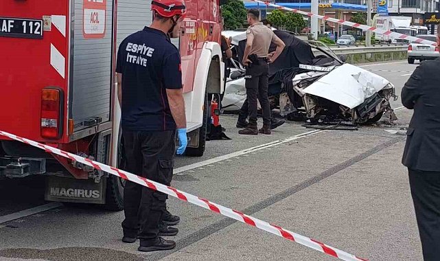 Giresun'da trafik kazası: 1 ölü, 1 yaralı