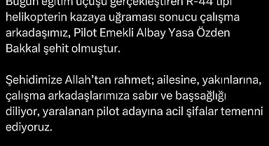 Helikopter kazasında yaralanan pilot adayının tedavisi sürüyor