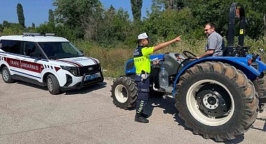 Jandarmadan çiftçilere trafik ve yangın uyarısı